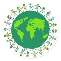 Earth Kids Round Stickers
