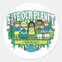 Earth Kids Vermont Round Sticker