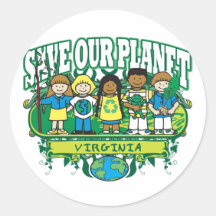 Earth Kids Virginia Round Sticker