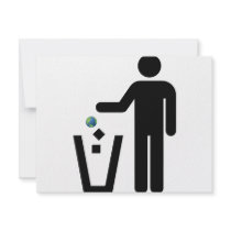 Earth Litter Disposal Custom Invitations