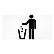 Earth Litter Disposal Customized Photo Card