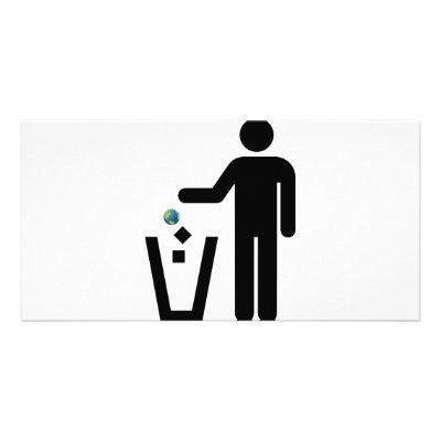 Earth Litter Disposal Customized Photo Card by see3ee