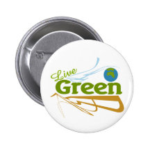 earth live green pinback buttons