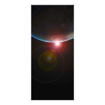 EARTH MORNING 688 SPACE PLANETS SUNRISE BEAUTY RACK CARD TEMPLATE
