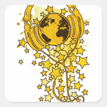 Earth_Music Square Stickers