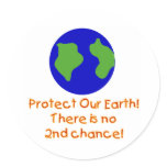 Earth No 2nd Chances Round Sticker