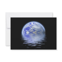 Earth Over Flooded Water Ripples Personalized Invitations