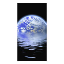 Earth Over Flooded Water Ripples Photo Card