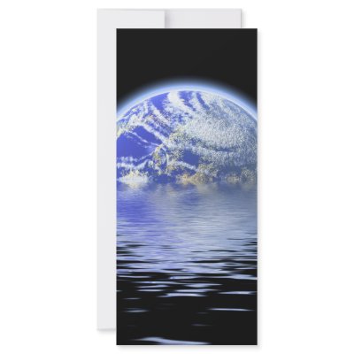 Earth Over Flooded Water Ripples Full Color Rack Card by graficallyminded
