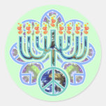 Earth Peace Menorah Stickers