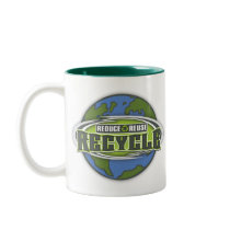 Earth Reduce, Reuse and Recycle Coffee Mugs