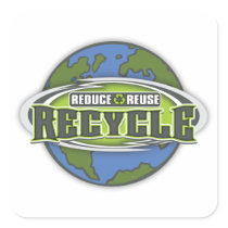 Earth Reduce, Reuse and Recycle Sticker