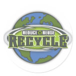 Earth Reduce, Reuse and Recycle Sticker