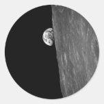 "Earth-Rise," First Photo of this from Space Round Stickers