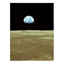 Earth rising over Moon Postcards