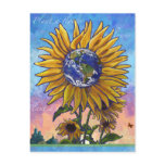 Earth Sunflower postcard