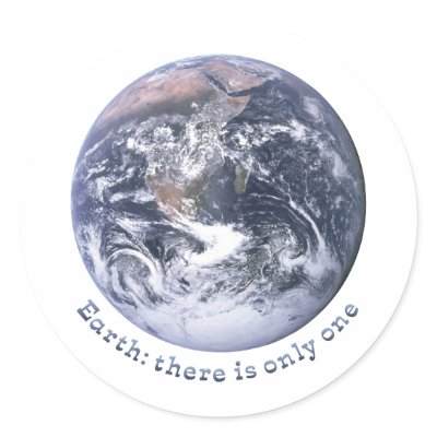 Earth: There Is Only One Round Sticker by GreenTreeTees