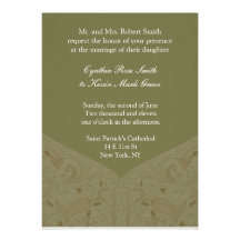 Earth Tone Green Wedding Invitation