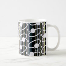 Earth Tone Retro Stripes & Orbits Mug