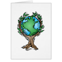 earth tree greeting cards