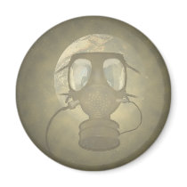 Earth wearing a gas mask magnets