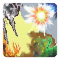 Earth Wind & Fire Square Stickers