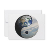 Earth Yin and Yang Symbol Custom Invites