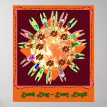 Earthday Round The World Print