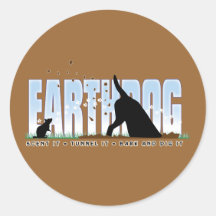 Earthdog colour design round sticker