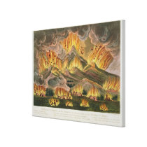 Earthquake and Eruption of the Mountain of Asama-y canvas prints