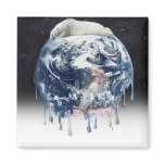 Earth's Bear Hug (w/Half Universe Background) Fridge Magnets