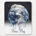 Earth's Bear Hug (w/Half Universe Background) Mouse Pads