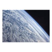 Earth's horizon against the blackness of space
