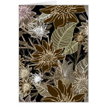 Earthtone Tropical Flowers, Leaves & Butterflies