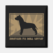 Earthy American Pit Bull Terrier Gifts Fridge Magnets