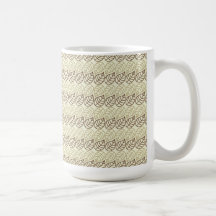 Earthy Brown and Linen Leaf Pattern Mug