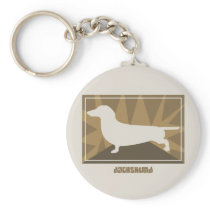 Earthy Dachshund Keychain