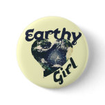 Earthy Girl Pinback Buttons