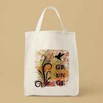 Earthy Grunge Hummingbird Organic Grocery Bag bags