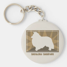Earthy Shetland Sheepdog Keychain