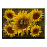 Earthy Sunflowers Happy Birthday Greeting Card