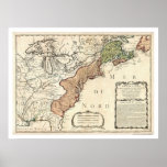 East Coast & Canada Map 1756 Print