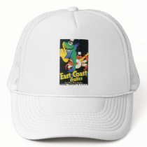 East Coast Frolics Vintage Travel Poster Mesh Hats