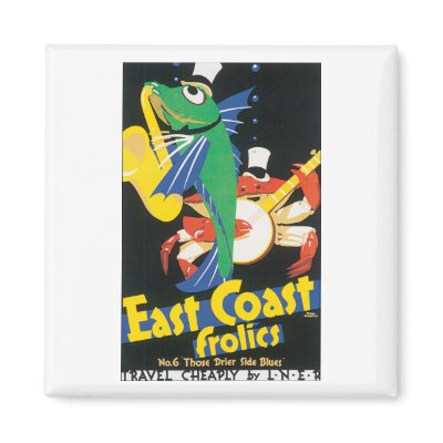 East Coast Frolics Vintage Travel Poster Magnets by vintagegiftmall