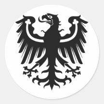 East Prussian Black Eagle Round Stickers
