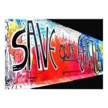 East Side Gallery, Berlin Wall, Save Our Earth (1) Personalized Invitations
