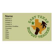 East Texas Bigfoot Tracker Business Card Templates