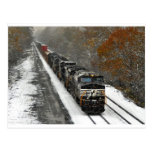 Eastbound Stack Train in Snow Post Cards
