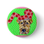 Easter Airedale buttons