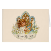 Easter Angel with Harp - Card cards
